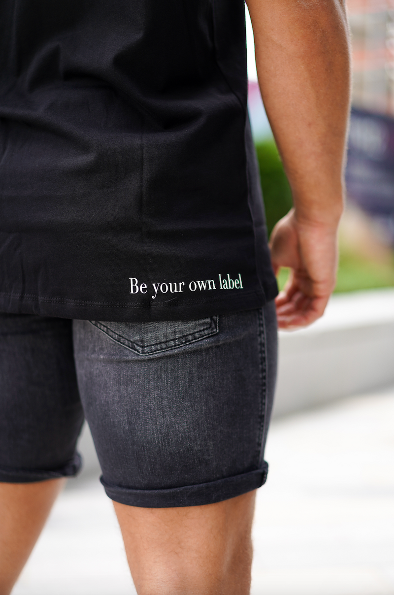 Black Rubber Logo Oversized Sleeveless T-Shirt