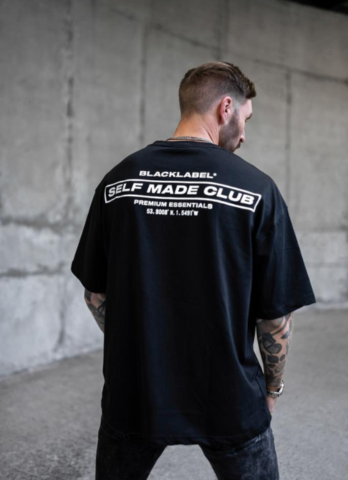 Black Self Made Oversized Tee