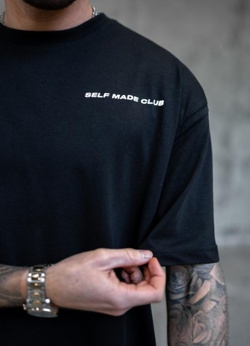 Black Self Made Oversized Tee