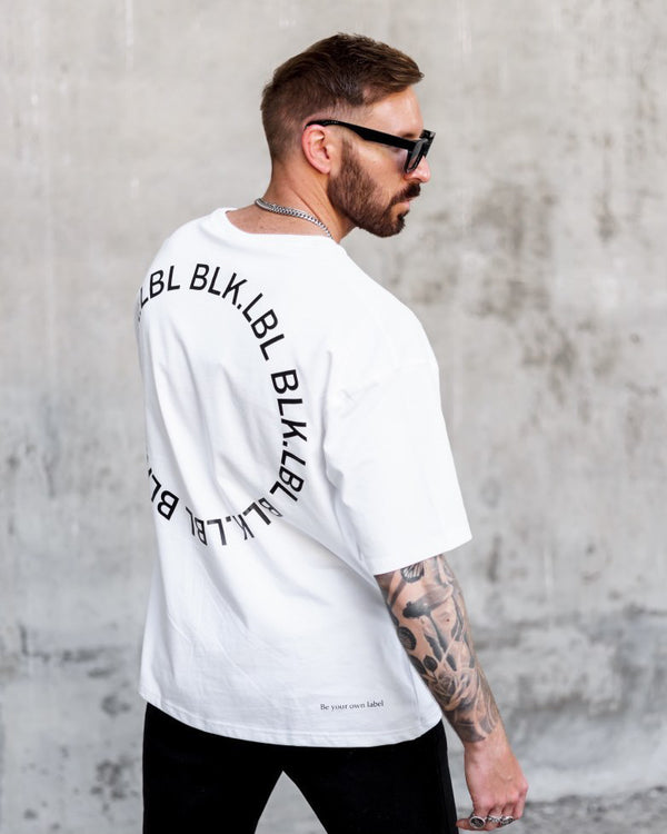 White Circle Print Oversized T Shirt